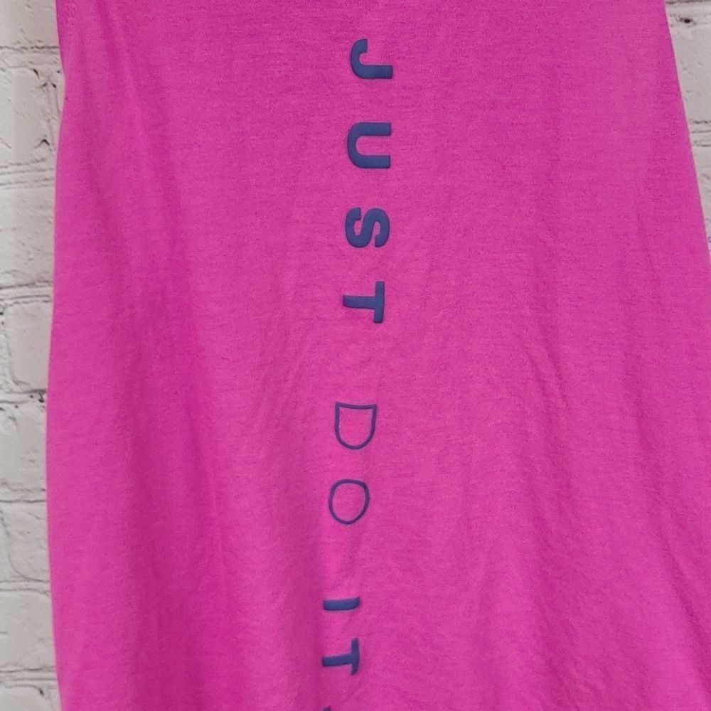 Nike Just Do It dri-fit athletic tank top XS Sleeveless Racerback Loose Pink Tee - Picture 3 of 7